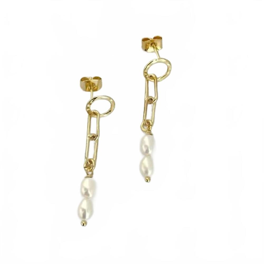 NEW TRAMPS+THIEVES women's perla drop earrings in gold